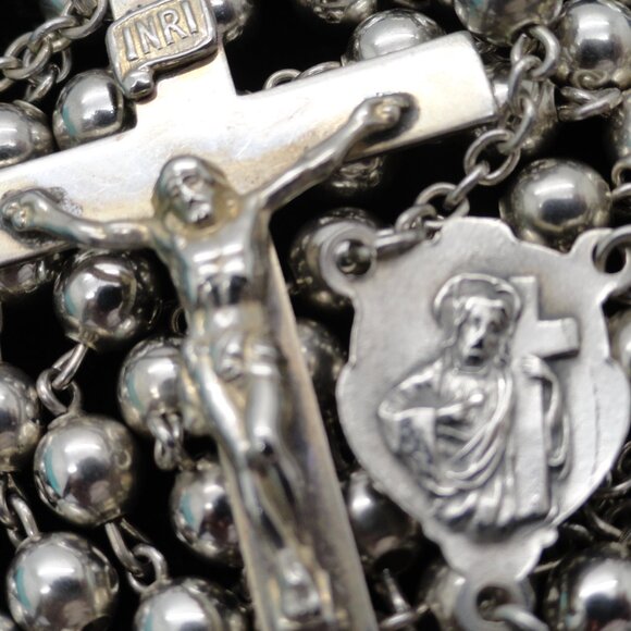 Sterling Silver 21 Grams 18 1/2" Rosary - Picture 4 of 4